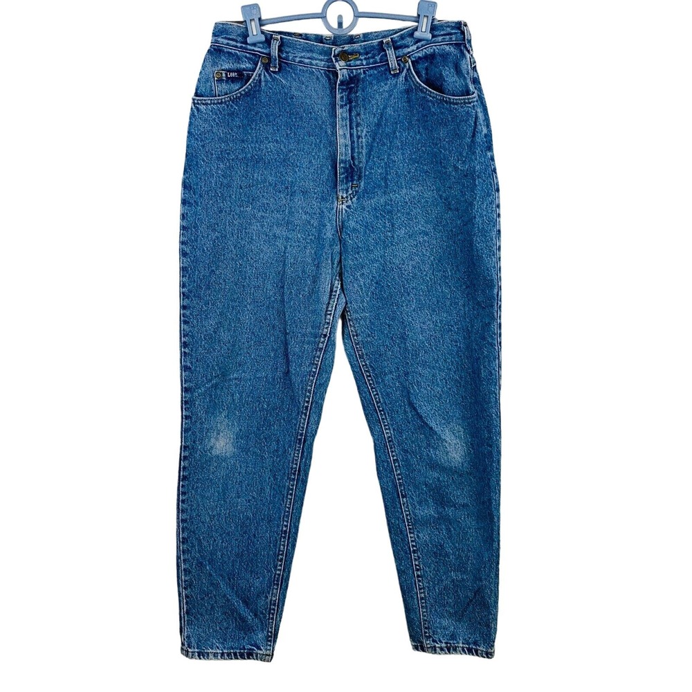 Vintage Womens 16 Lee Jeans High Waist Tapered Mom Medium Wash‎ 29" Inseam USA